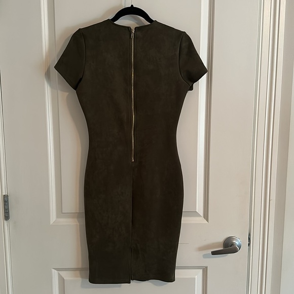 Akira Olive Green Suede Dress - Picture 2 of 4